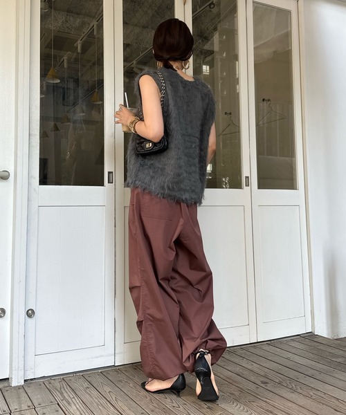 「DouDou」 ニットベスト FREE ベージュ レディース_画像4