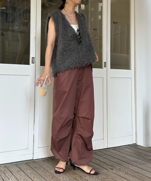 「DouDou」 ニットベスト FREE ベージュ レディース_画像5