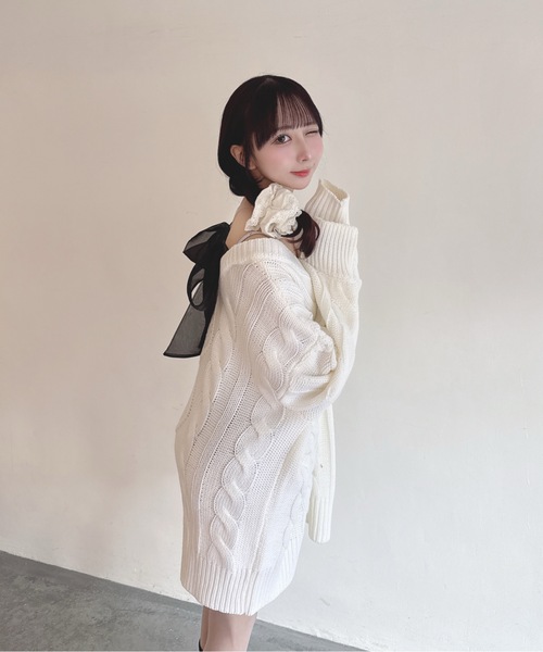 one way（ワンウェイ） ワンピース バックリボンニットワンピース