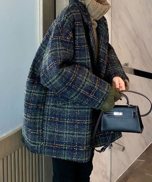 値下げ！LAD MUSICIAN オーバーサイズチェックチェスターコート コート チェスターコート チェック柄オーバーサイズジャケットコート