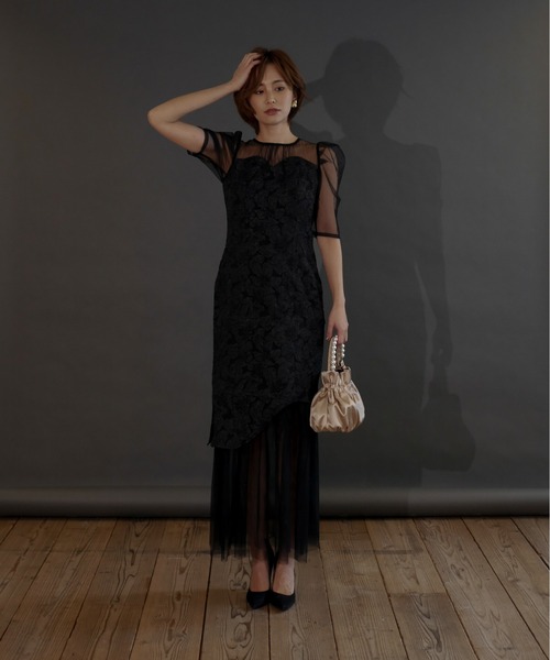 「My shawty」 「darial」半袖ワンピース MEDIUM ブラック レディースの画像