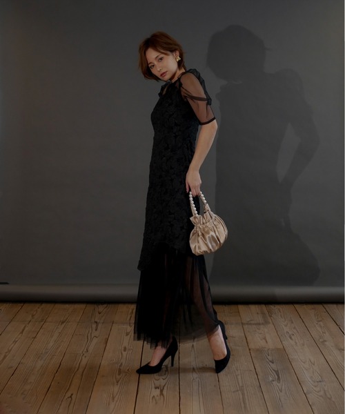 「My shawty」 「darial」半袖ワンピース MEDIUM ブラック レディースの画像