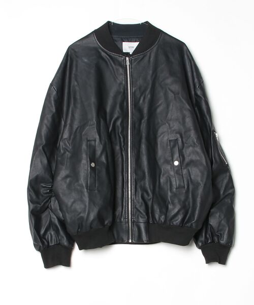 SITRY（シトリー）の「synthetic leather A-2 jacket/フェイクレザー オーバーサイズ A-2ジャケット  フライトジャケット（ミリタリージャケット）」 - WEAR