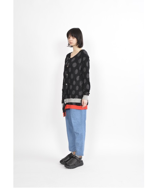 「gomme」 カーディガン MEDIUM ブラック×グレー レディース_画像4