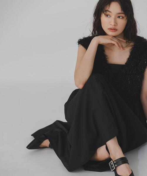 「NATURAL BEAUTY BASIC」 コンビワンピース MEDIUM グレー レディース_画像5