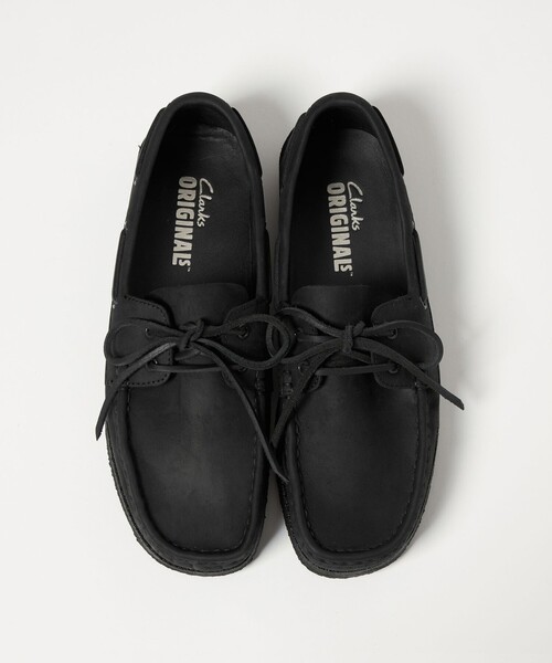大幅値下【新品未使用】Clarks メンズ　ブラック デッキシューズ Clarks Originals デッキシューズ 「国内EXCLUSIVE」「Clarks