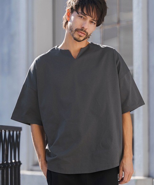 CAMBIO（カンビオ） tシャツ mt10219- COOLMAX Key Neck Short Sleeve