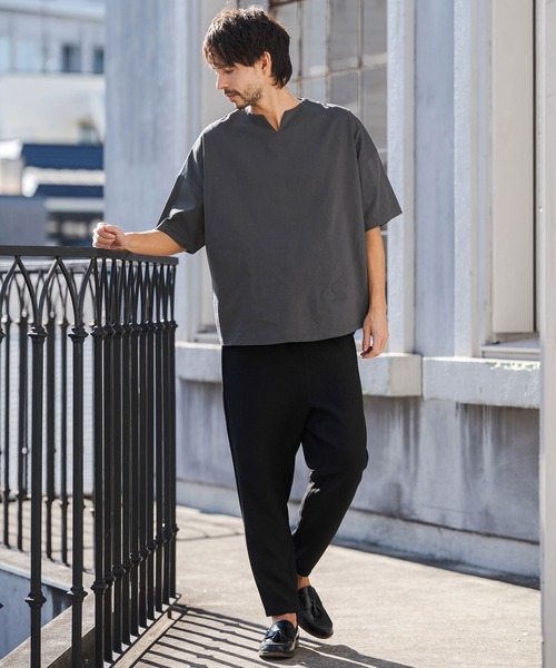 CAMBIO（カンビオ） tシャツ mt10219- COOLMAX Key Neck Short Sleeve