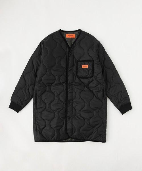 「UNIVERSAL OVERALL」 ノーカラーコート LARGE ベージュ レディース_画像2