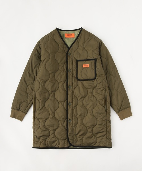 「UNIVERSAL OVERALL」 ノーカラーコート LARGE ベージュ レディース_画像6
