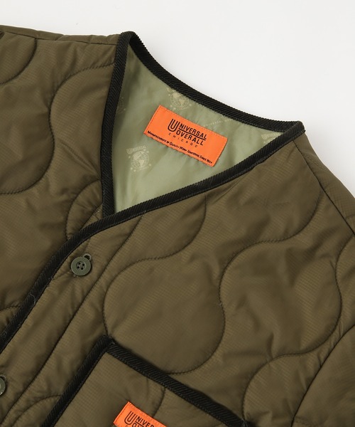 「UNIVERSAL OVERALL」 ノーカラーコート LARGE ベージュ レディース_画像8