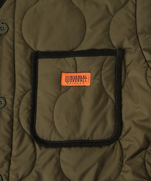 「UNIVERSAL OVERALL」 ノーカラーコート LARGE ベージュ レディース_画像9