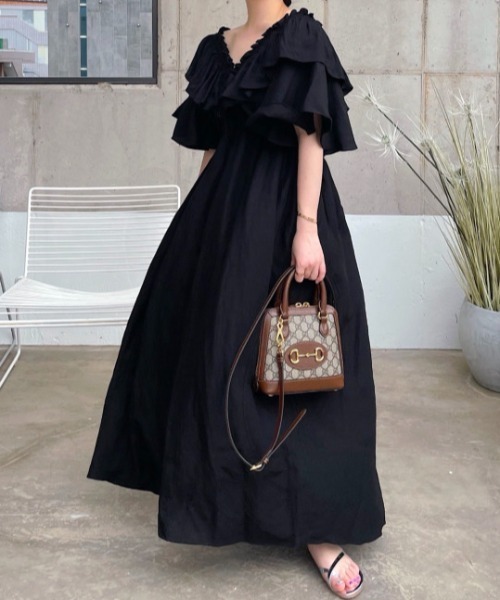 emi+ ワンピース フリルVネックロングワンピース : ZOZOTOWN Yahoo!店