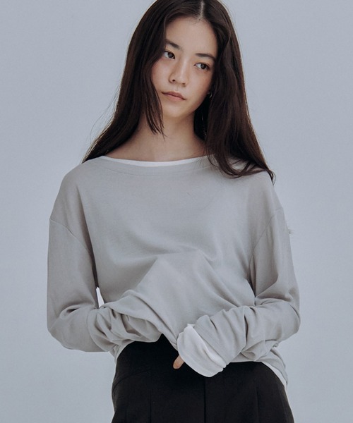 Obis＆（オビスアンド） tシャツ 「新色追加」レイヤード風シアー