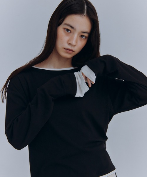 Obis＆（オビスアンド） tシャツ 「新色追加」レイヤード風シアー