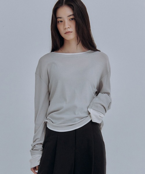 Obis＆（オビスアンド） tシャツ 「新色追加」レイヤード風シアー