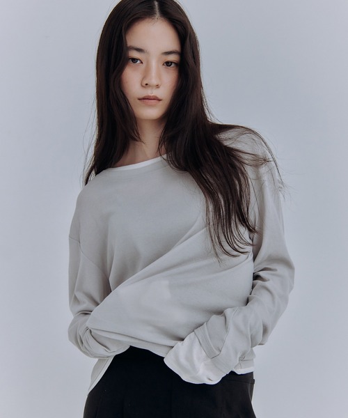 Obis＆（オビスアンド） tシャツ 「新色追加」レイヤード風シアー