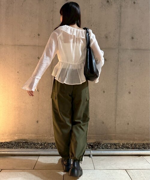 ANOTHER BRANCH OLIVE des OLIVE カーゴパンツ 脇ライン入りカーゴ