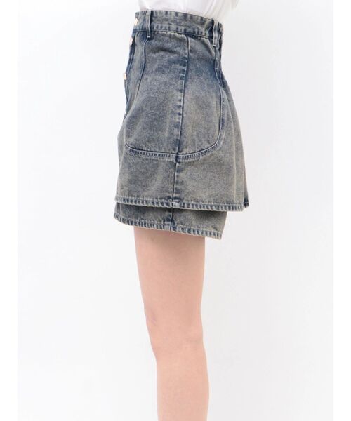 ジーンズ デニム デニムパンツ コルセットスカパン レディースの画像
