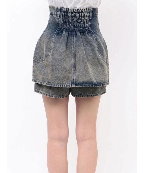 ジーンズ デニム デニムパンツ コルセットスカパン レディースの画像
