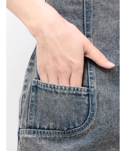 ジーンズ デニム デニムパンツ コルセットスカパン レディースの画像