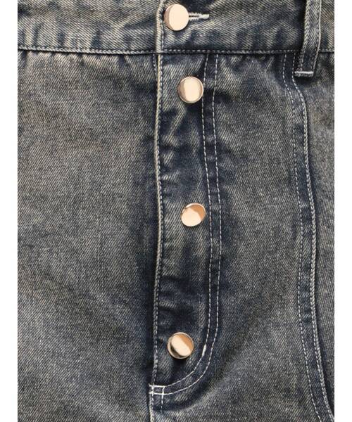 ジーンズ デニム デニムパンツ コルセットスカパン レディースの画像