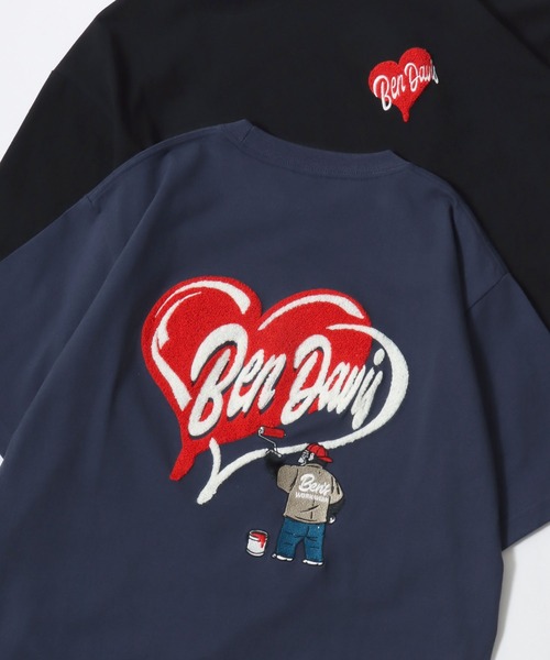 BEN DAVIS（ベンデイビス） tシャツ HEART CHENILLE TEE/オーバー