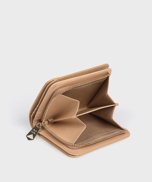二つ折り財布 財布 プリントコンビネーション 2つ折り財布 チャコールグレー / 365007 W190 レディースの画像