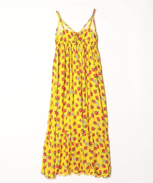 「JOYRICH」 花柄キャミソールワンピース S イエロー レディース_画像2