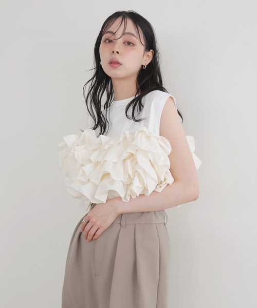 tシャツ フリルビスチェドッキングT レディースの画像