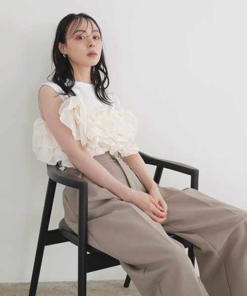 tシャツ フリルビスチェドッキングT レディースの画像