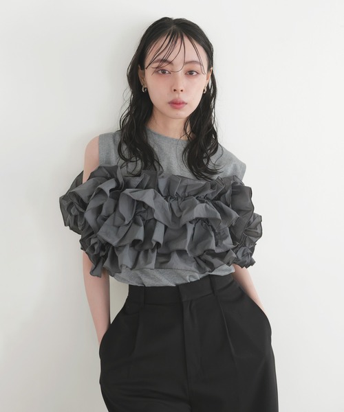 tシャツ フリルビスチェドッキングT レディースの画像