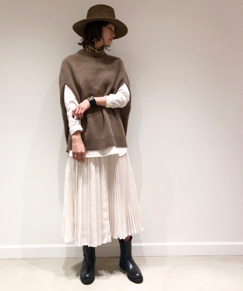 「DRESSTERIOR」 プリーツスカート 38 ホワイト レディース_画像9