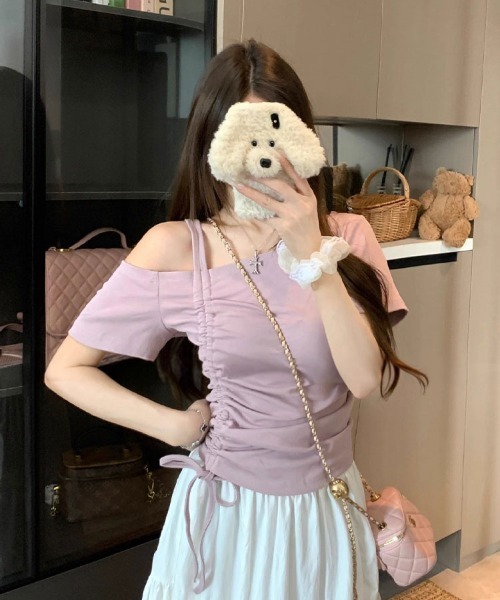 Sally Lunn tシャツ ワンショルダー ドロストトップス レディース