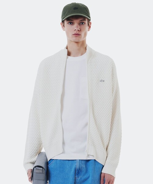 「LACOSTE」 カーディガン 4 ネイビー メンズ_画像2