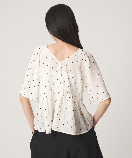 ブラウス シャツ 「EMMEL REFINES」EM カットドビー 2WAY ブラウス レディースの画像