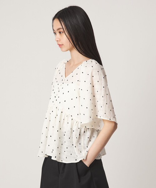 ブラウス シャツ 「EMMEL REFINES」EM カットドビー 2WAY ブラウス レディースの画像