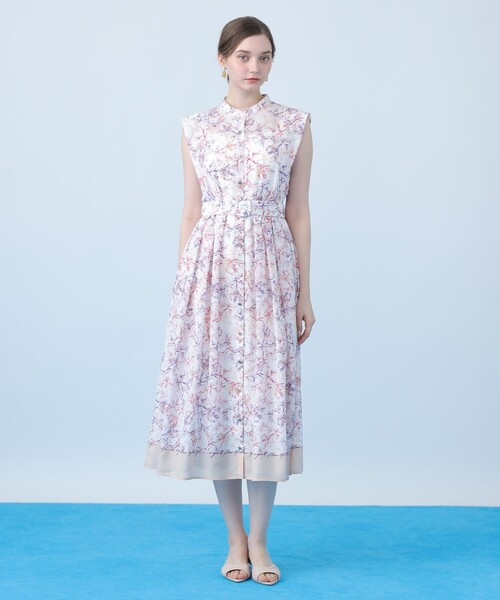 シャツワンピース Coral プリントローンシャツフレア ワンピースの画像