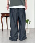 ワイドパンツ ジーンズ 綿レーヨンバギーデニム...の詳細画像3
