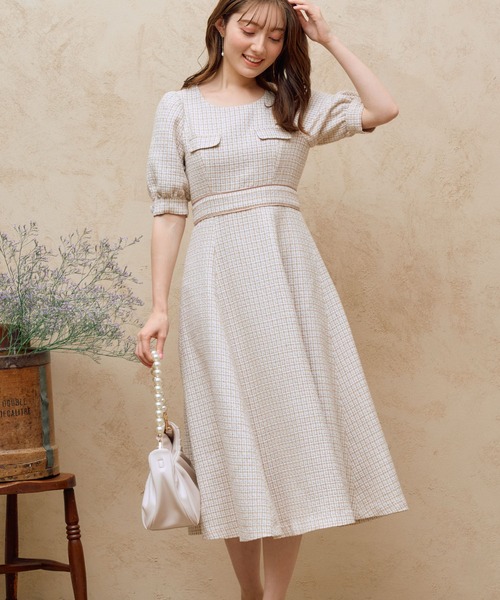 「NOELA」 半袖ワンピース S ベージュ レディース_画像8