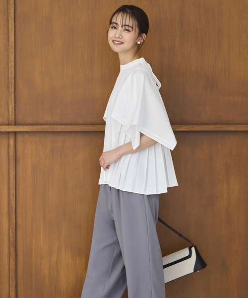 「RUIRUE BOUTIQUE」 半袖ブラウス LL グレー レディース_画像6