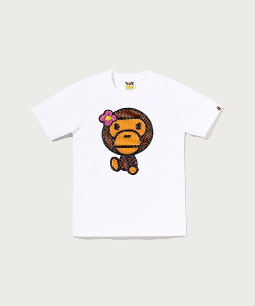 A BATHING APE（アベイシングエイプ） tシャツ 半袖 BEADED BABY LISA