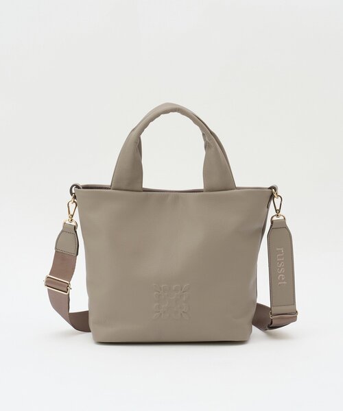 russet　ラシット　ソフトレザー トートバッグ　ハンドバッグ　グレージュ russet（ラシット） トートバッグ 「Souffle TOTE」レザー2WAYトート