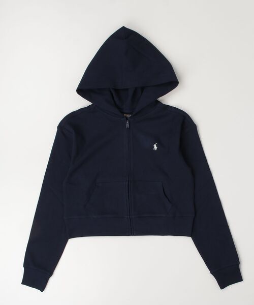 Polo Ralph Lauren ブラック　ジップパーカー レディース　キッズ Polo Ralph Lauren Childrenswear ラルフローレン パーカー リブ