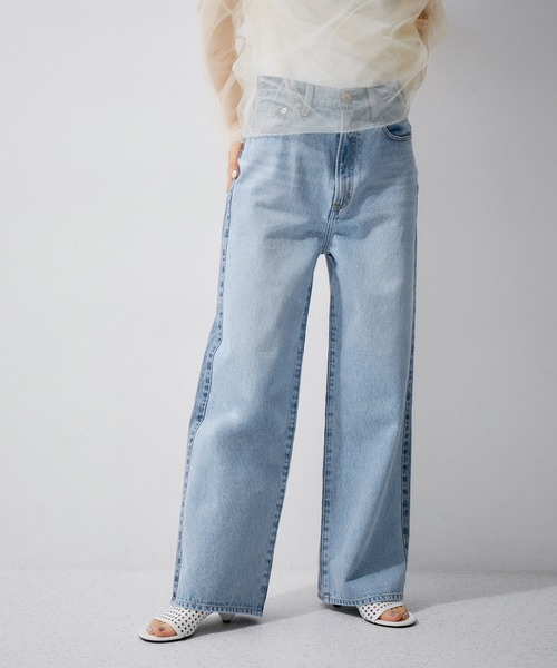 「NEEDBY heritage」 デニムパンツ 25 ブルー レディース_画像6