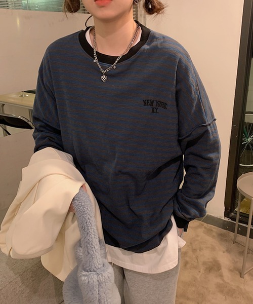 VitaFelice tシャツ リンガーボーダートップス レディース : ZOZOTOWN 