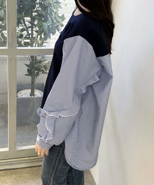 shizuka's パフスリーブブラウス stripe ストライプ柄パフスリーブブラウス LIMITED EDITION - ライム | ZARA