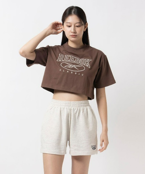 【REEBOK】★モノグラム ロゴ クロップド Tシャツ★【送料無料】 Reebok tシャツ ビッグロゴ クロップド Tシャツ / CL AE BIG