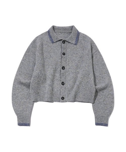 カーディガン A'GEM/9 × .kom「MAIN BOOTH/メインブース」Foggy Crop Cardigan/フォギークロップ カーディガンの画像