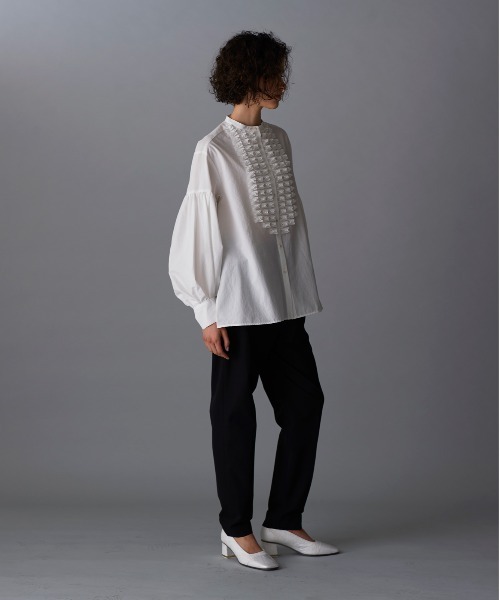 Marilyn Moon tシャツ modern tuck frill washer blouse